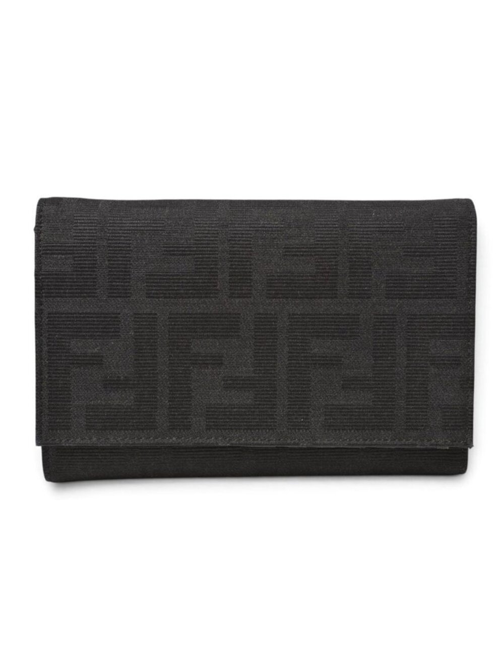 Fendi Wallet Bifold Folded Zucca Pattern Black